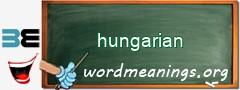 WordMeaning blackboard for hungarian